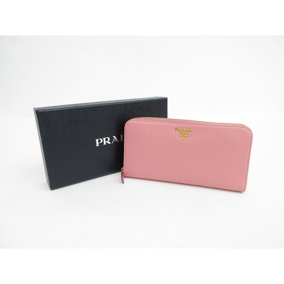 Prada Round Zip Long Wallet Pink Saffiano - Picture 8 of 8